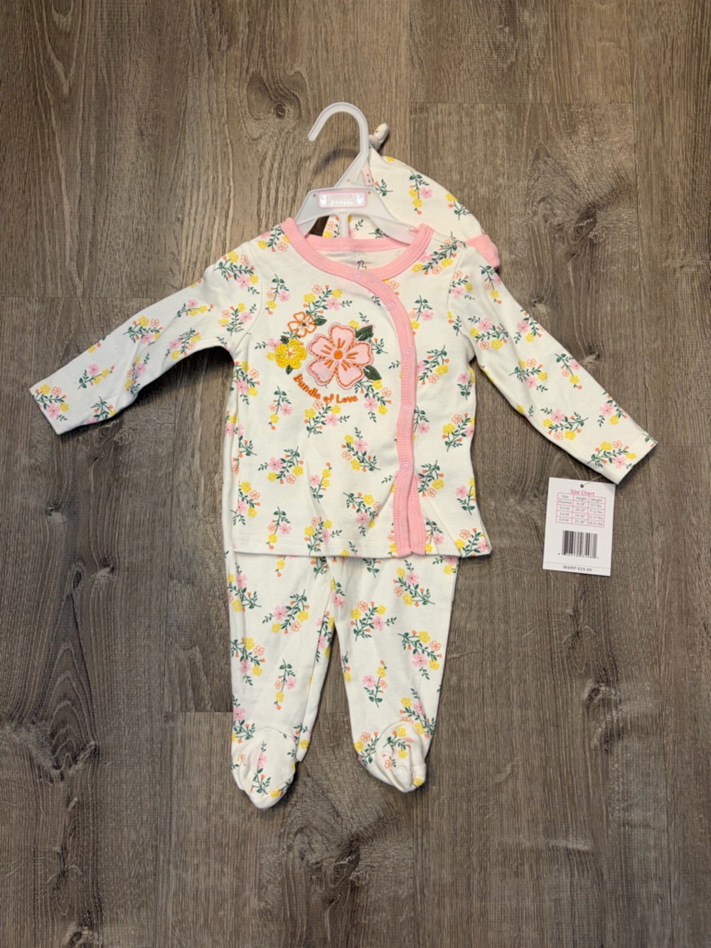 Baby Girl's Duck Duck Goose Floral Two-Piece Baby Sleeper- 6-9 Month- NWT